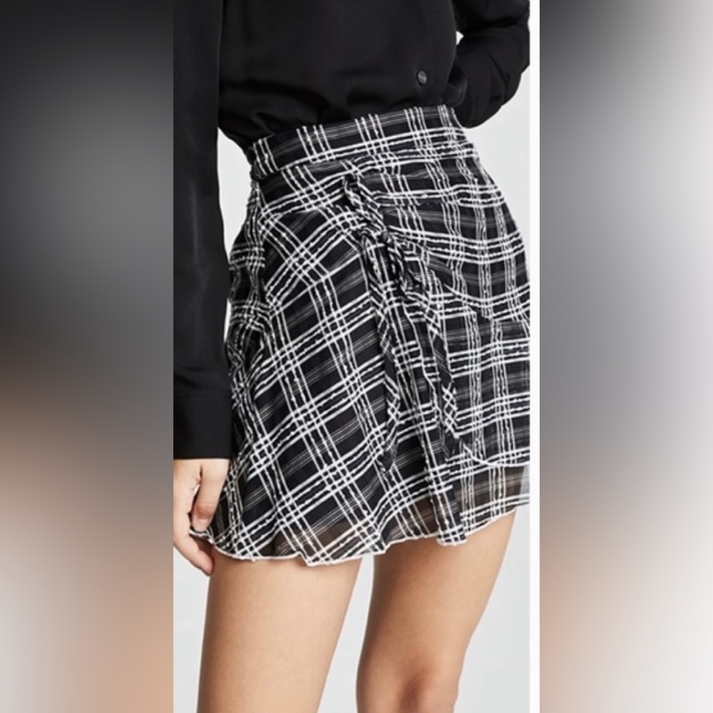 NWOT Parker black and white plaid skirt size 4